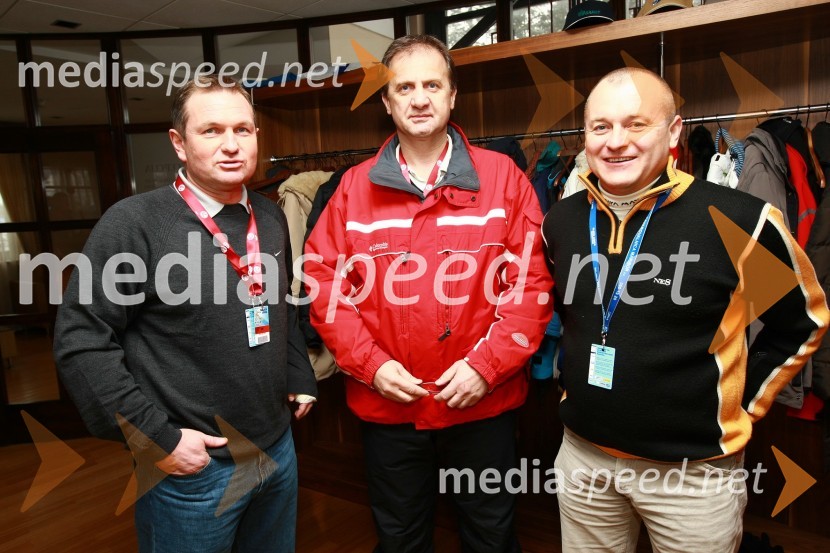 Matjaž Kek, selektor slovenske nogometne reprezantance, Ivan Simič, presednik Nogometne zveze Slovenije in Franc Kangler, župan Maribora46. Zlata lisica, druženje na Snežnem stadionu in VIP šotoru