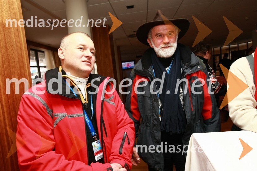 Franc Kangler, župan Maribora in Matjaž Zanoškar, župan MO Slovenj Gradec ter poslanec46. Zlata lisica, druženje na Snežnem stadionu in VIP šotoru