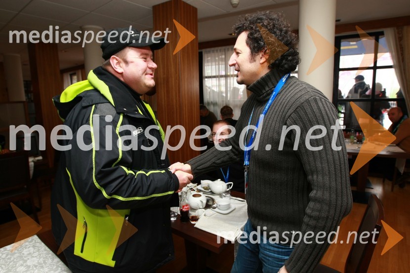 Aleš Hauc, generalni direktor Pošte Slovenije in dr. Patrick Vlačič, minister za promet46. Zlata lisica, druženje na Snežnem stadionu in VIP šotoru