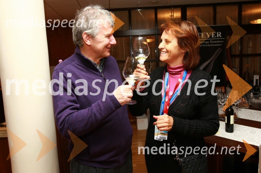 Dr. Davorin Kračun, profesor na Ekonomsko-poslovni fakulteti Univerze v Mariboru ter nekdanji veleposlanik Slovenije v ZDA in soproga Andreja Kračun, predsednica združenja Koraki za korakce46. Zlata lisica, druženje na Snežnem stadionu in VIP šotoru