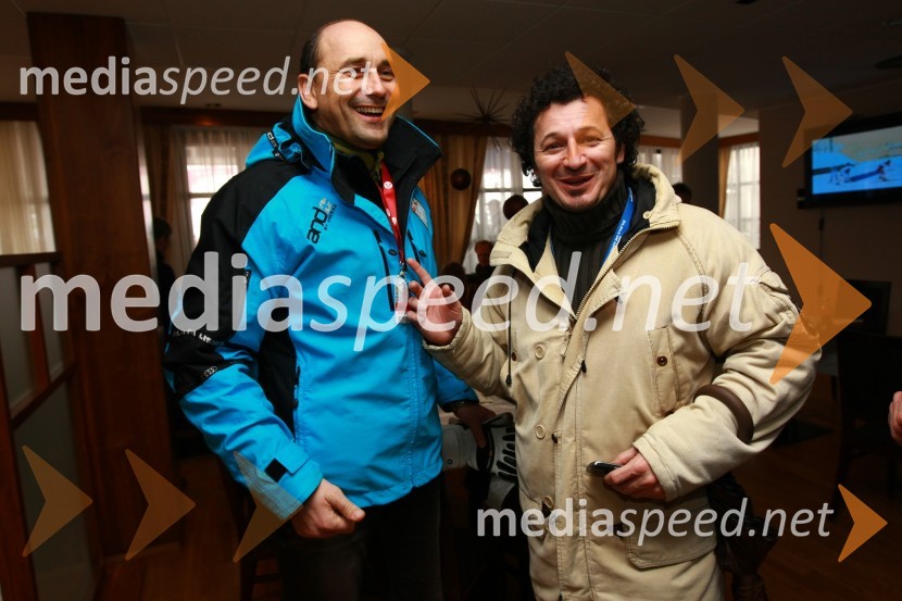 Matjaž Kovačič, predsednik uprave Nove KBM in dr. Patrick Vlačič, minister za promet46. Zlata lisica, druženje na Snežnem stadionu in VIP šotoru