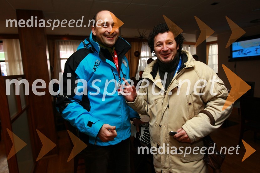 Matjaž Kovačič, predsednik uprave Nove KBM in dr. Patrick Vlačič, minister za promet46. Zlata lisica, druženje na Snežnem stadionu in VIP šotoru