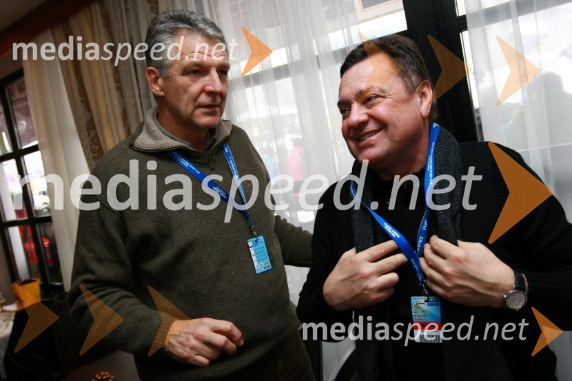 Marko Voljč, nekdanji predsednik uprave NLB in Zoran Janković, župan Ljubljane46. Zlata lisica, druženje na Snežnem stadionu in VIP šotoru