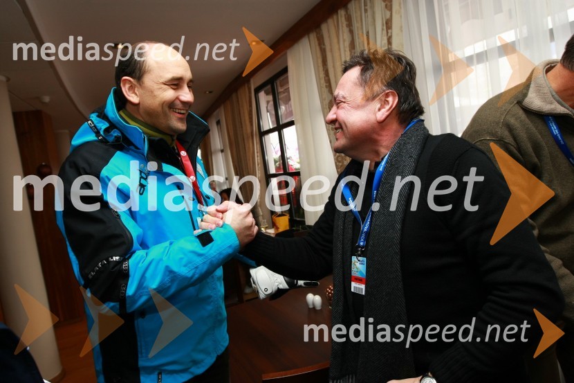 Matjaž Kovačič, predsednik uprave Nove KBM in Zoran Janković, župan Ljubljane46. Zlata lisica, druženje na Snežnem stadionu in VIP šotoru