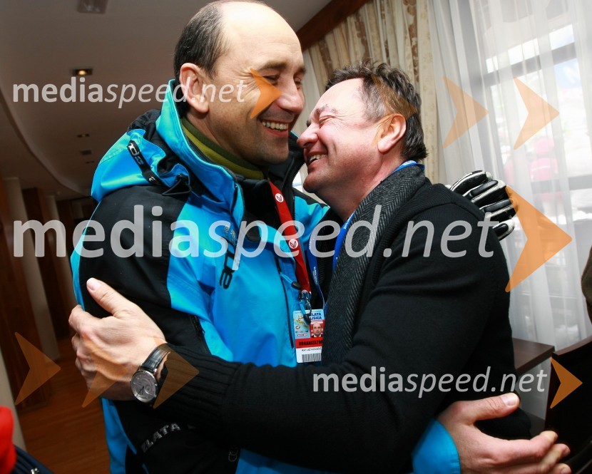 Matjaž Kovačič, predsednik uprave Nove KBM in Zoran Janković, župan Ljubljane46. Zlata lisica, druženje na Snežnem stadionu in VIP šotoru