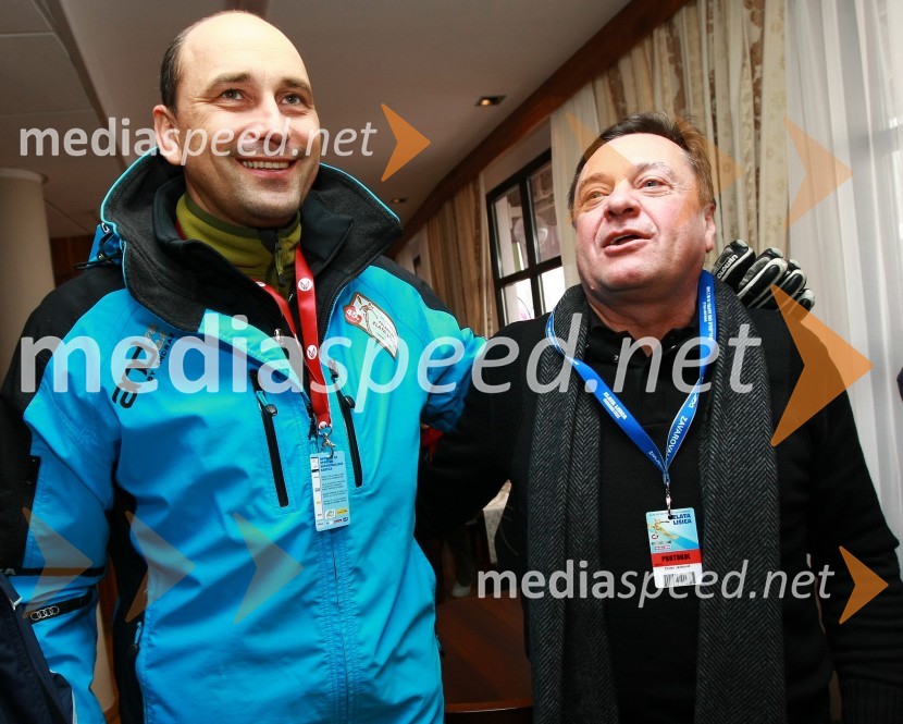 Matjaž Kovačič, predsednik uprave Nove KBM in Zoran Janković, župan Ljubljane46. Zlata lisica, druženje na Snežnem stadionu in VIP šotoru