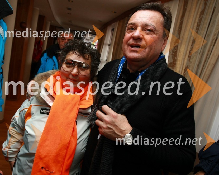 Dragica Petrovič, producentka in režiserka ter Zoran Janković, župan Ljubljane46. Zlata lisica, druženje na Snežnem stadionu in VIP šotoru