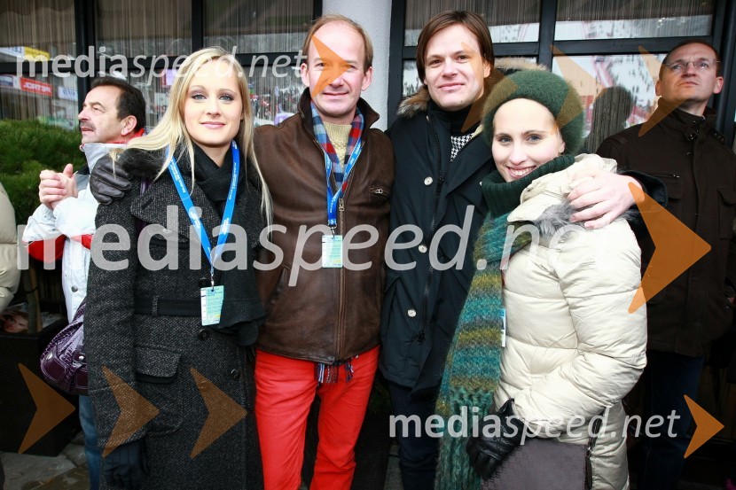 Daniela Bervar, Cotrugli Slovenij, Andrew Page, veleposlanik Velike Britanije, Tim Umberger, East Capital in Jasmina Šetinc, NKBM46. Zlata lisica, druženje na Snežnem stadionu in VIP šotoru