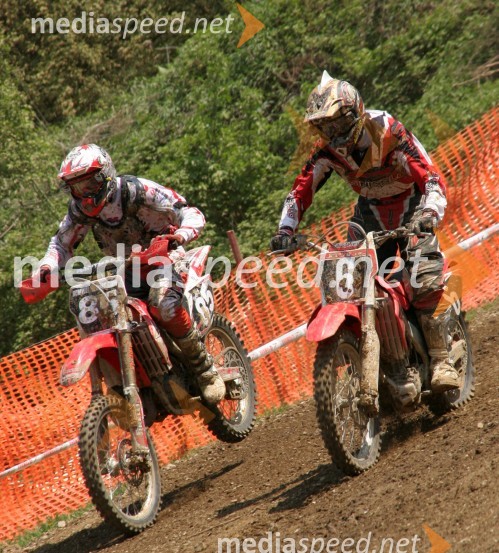 Sander van Herpen (Nizozemska) in  Christian Juul (Danska)MOTOKROS, EP junior do 125 ccm, Brežice