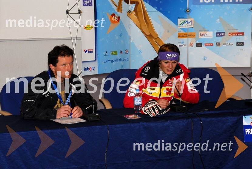 Uroš Mencinger in Maria Riesch, smučarka (Nemčija), tretjeuvrščena na slalomu za 46. Zlato lisico46. Zlata lisica, slalom