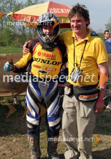 Klemen Gerčar (Slovenija) z očetomMOTOKROS, EP junior do 125 ccm, Brežice
