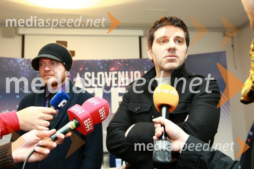 Igor Bratož, kreativni producent oddaje Slovenija ima talent in Donald Rose, kreativni direktor Pro PlusSlovenija ima talent, predizbor v Mariboru