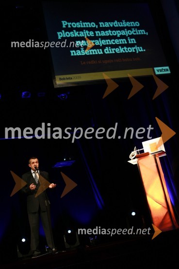 Uroš Skuhala, direktor in odgovorni urednik medijev ČZP Večer d.d.Bob leta 2009 in vljudna prošnja Večerovcev, naj se ga gostje letos ne napijejo...