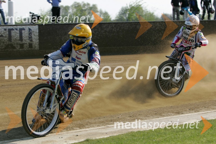 Izak Šantej (AMD Krško) in Jernej Kolenko (AMTK Ljubljana)SPEEDWAY, 2. dirka DP ekip Slovenije, Avstrije in Hrvaške