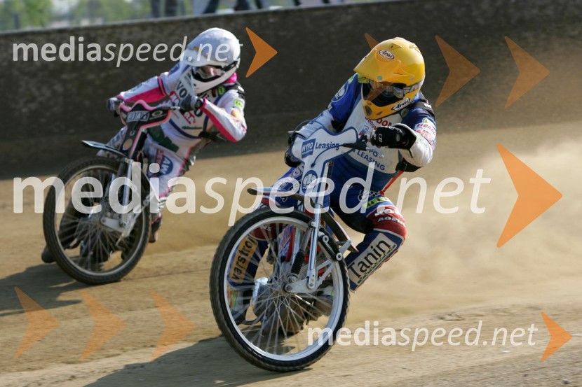 Jernej Kolenko (AMTK Ljubljana) in Izak Šantej (AMD Krško)SPEEDWAY, 2. dirka DP ekip Slovenije, Avstrije in Hrvaške