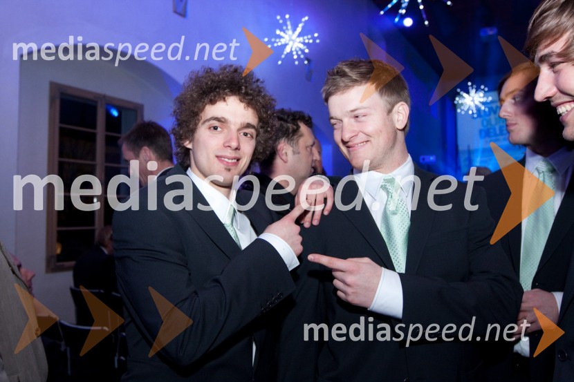 Mitja Oranič, nordijska kombinacija in Andrej Križaj, alpski smučarPredstavitev olimpijske delegacije Slovenije