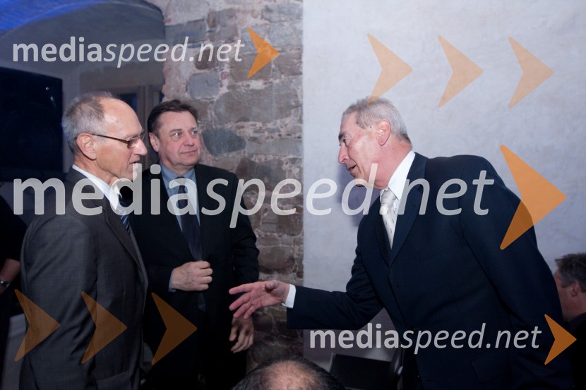 Miro Cerar, nekdanji gimnastičar in predsednik Olimpijske akademije ter ambasador za fair play, Zoran Jankovič, župan Ljubljane in Aleš Čerin, podžupan LjubljanePredstavitev olimpijske delegacije Slovenije