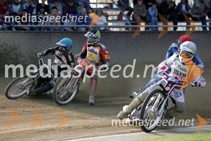 Norbert Grögler (Avstrija), Davor Volk (AMD Krško) in Jernej Kolenko (AMTK Ljubljana)SPEEDWAY, 2. dirka DP ekip Slovenije, Avstrije in Hrvaške