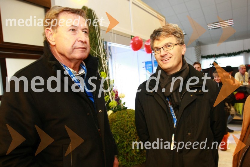 Iztok Mirnik, direktor gospodarskih vozil Mercedes-Benz v RC Maribor in Franci Pliberšek, generalni direktor in lastnik podjetja MIK Celje46. Zlata lisica, druženje na Snežnem stadionu in VIP šotoru
