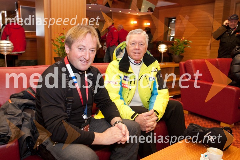 Bojan Križaj, nekdanji smučar in Tone Vogrinec, direktor smučarskega sklada49. Pokal Vitranc 2010, veleslalom