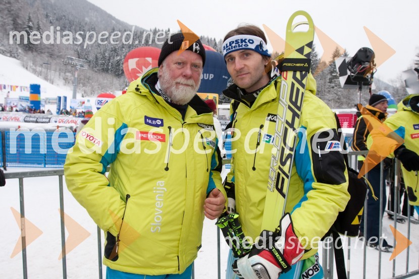 Jaroslav Kalan, direktor Smučarske zveze Slovenije in Aleš Gorza, smučar (Slovenija)49. Pokal Vitranc 2010, veleslalom