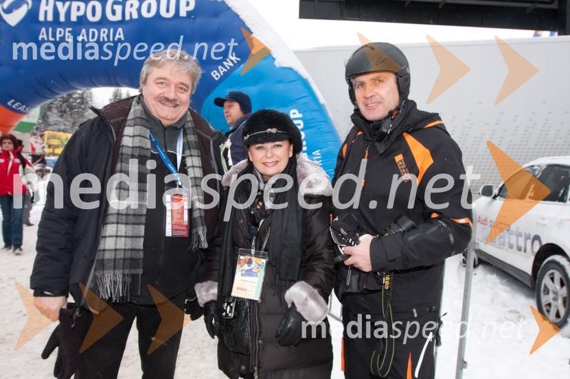 Zdenka Kahne, lastnica in direktorica kozmetike Kahne in soprog Marjan ter Srečko Medven, generalni sekretar smučarskega pokala Vitranc, Kranjska gora49. Pokal Vitranc 2010, veleslalom