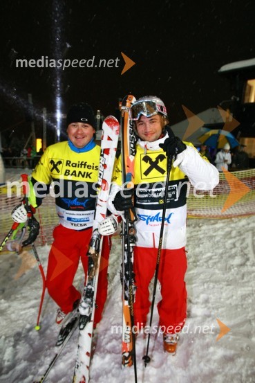 Peter Pen, pomočnik trenerja za hitre discipline v hrvaški smučarski reprezentanci in Filip Flisar, reprezentant smučarskega krosaRok Flander Snowboard show 2010