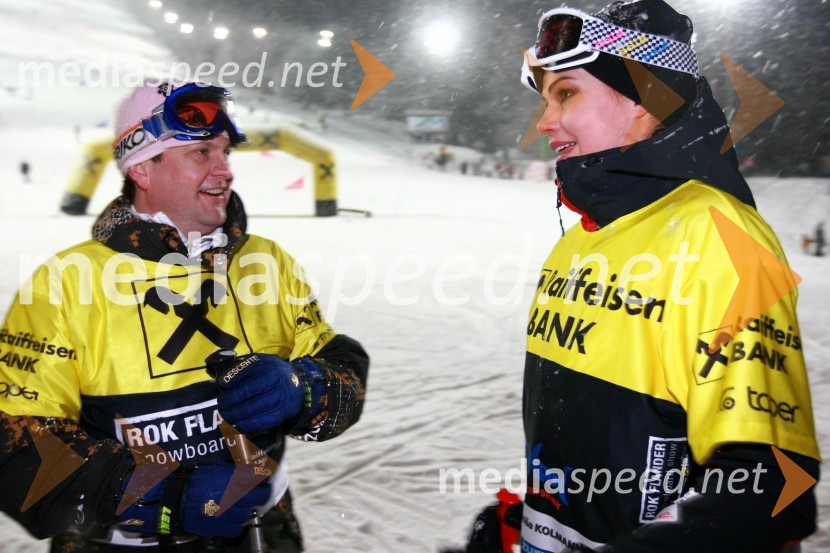 Leo Ivanjko, lastnik podjetja Vinag in Tina Petelin, Miss Slovenije 2009Rok Flander Snowboard show 2010