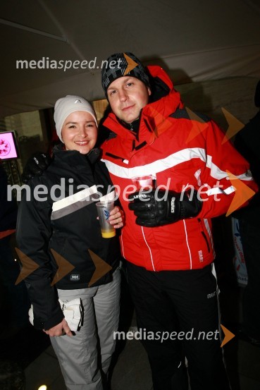 Tomaž Špiganovič, Raiffeisen Banka in žena ZrinkaRok Flander Snowboard show 2010