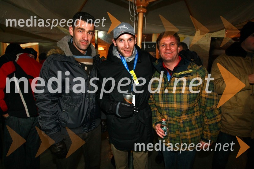 Marko Simeunovič, nekdanji nogometaš, Jose Manuel Rivas Castro, vodja mednarodnih trgov Shark AG in Slavko GolobRok Flander Snowboard show 2010