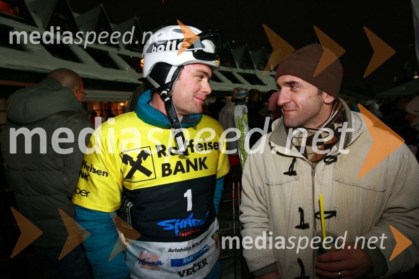 Rok Flander, deskar na snegu in Marinko Galič, nogometašRok Flander Snowboard show 2010