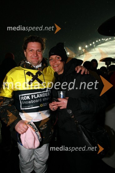 Leo Ivanjko, lastnik podjetja Vinag in Simona Ivanjko, vodja pravne pisarne Grawe d.d.Rok Flander Snowboard show 2010