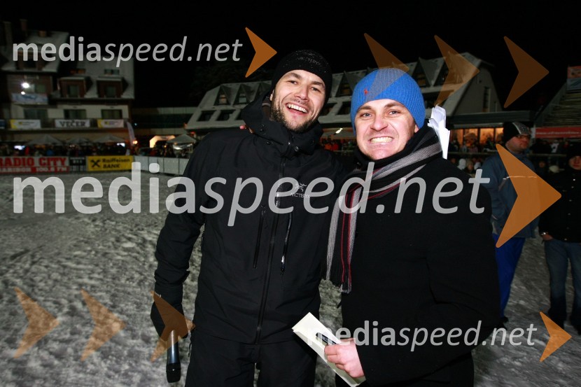 Matej Obu, povezovalec prireditve in Andrej Bauman, agencija SEM organizator prireditveRok Flander Snowboard show 2010