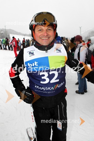 Matjaž Jelen, pevec skupine Šank RockX - plozija zabave 2010, veleslalom glasbenikov