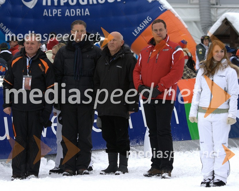 Metod Dragonja, predsednik organizacijskega komiteja Vitranc, Igor Lukšič, minister za šolstvo in šport, Janez Kocijančič, predsednik olimpijskega komiteja, Andrej Potočnik, direktor Hypo leasing d.o.o. in ...49. Pokal Vitranc 2010, veleslalom