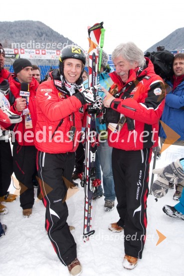 	Marcel Hirscher, smučar (Avstrija) in zmagovalec veleslaloma za 49. Pokal Vitranc ter Robert Brunner, trener avstrijske smučarske reprezentance49. Pokal Vitranc 2010, veleslalom
