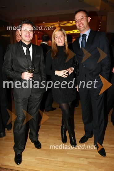 Robert Kupec, direktor podjetja Ambient, Eva Šimunič, Lek d.d. in Darko Horvat, direktor programa Audi pri Porsche Slovenija d.o.o.Tradicionalno druženje v Hotelu Slon