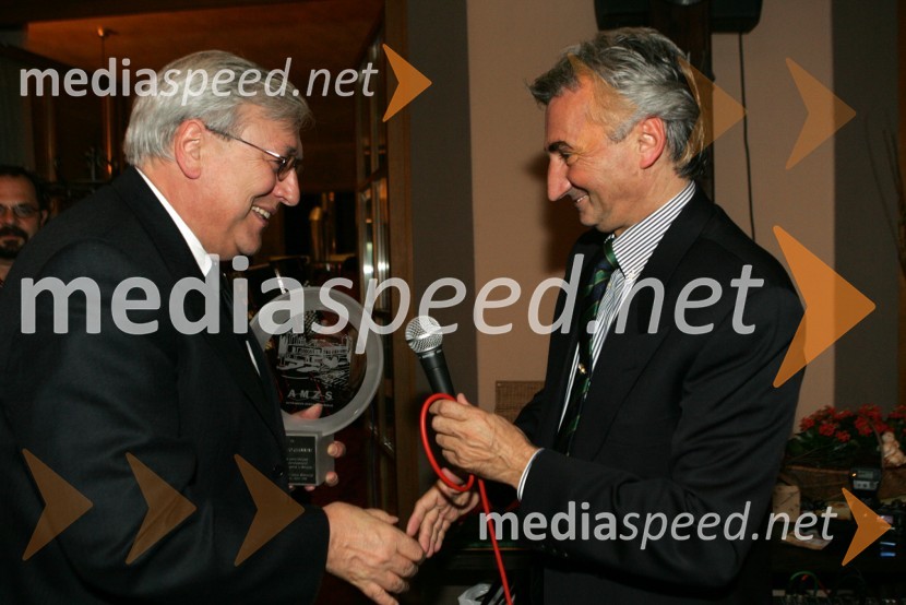 Renzo Giannini predsednik žirije FIM (mednarodne motociklistične zveze) in predsednik komisije za speedway pri FIM) in Peter Verbič, predsednik za šport pri AMZSSPEEDWAY GRAND PRIX, VN Slovenije 2006