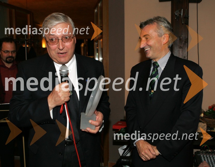 Renzo Giannini predsednik žirije FIM (mednarodne motociklistične zveze) in predsednik komisije za speedway pri FIM) in Peter Verbič, predsednik za šport pri AMZSSPEEDWAY GRAND PRIX, VN Slovenije 2006