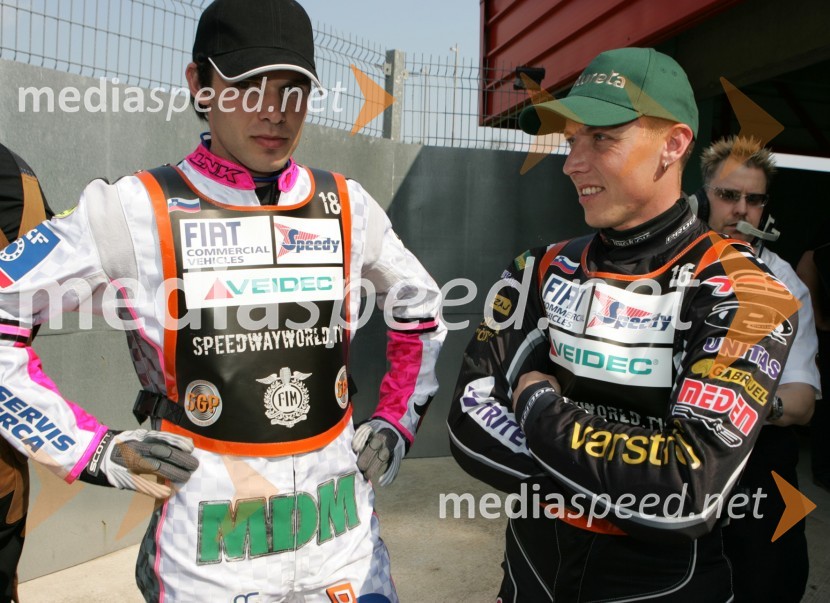 Jernej Kolenko in Matej Ferjan, spidvejistaSPEEDWAY GRAND PRIX, VN Slovenije 2006