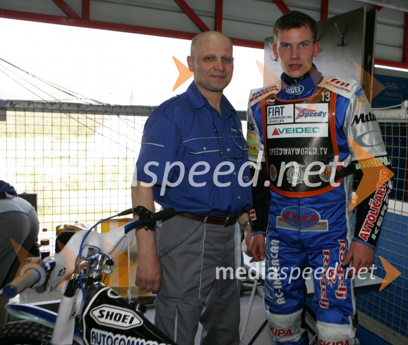 Matej Žagar, spidvejist in njegov oče FranciSPEEDWAY GRAND PRIX, VN Slovenije 2006