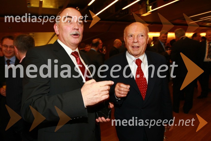 Peter Žigante, direktor podjetja Savaprojekt d.d., Krško in Aleš Mižigoj, nekdanji direktor podjetja MedexPodelitev nagrad Gospodarske zbornice Slovenije za izjemne gospodarske in podjetniške dosežke