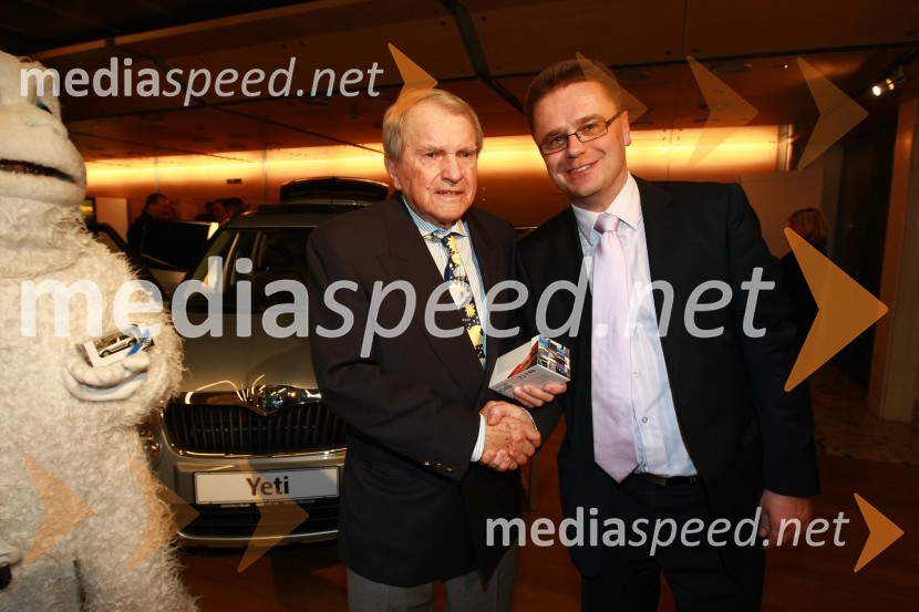 Yeti, Peter Florjančič, izumitelj in Petr Podlipny, direktor znamke Škoda v SlovenijiPodelitev nagrad Gospodarske zbornice Slovenije za izjemne gospodarske in podjetniške dosežke