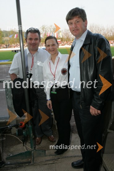 mag. Andrej Vizjak, minister za gospodarstvo, Violeta Freeland, predsednica AMD Krško in Franci Bogovič, župan KrškegaSPEEDWAY GRAND PRIX, VN Slovenije 2006