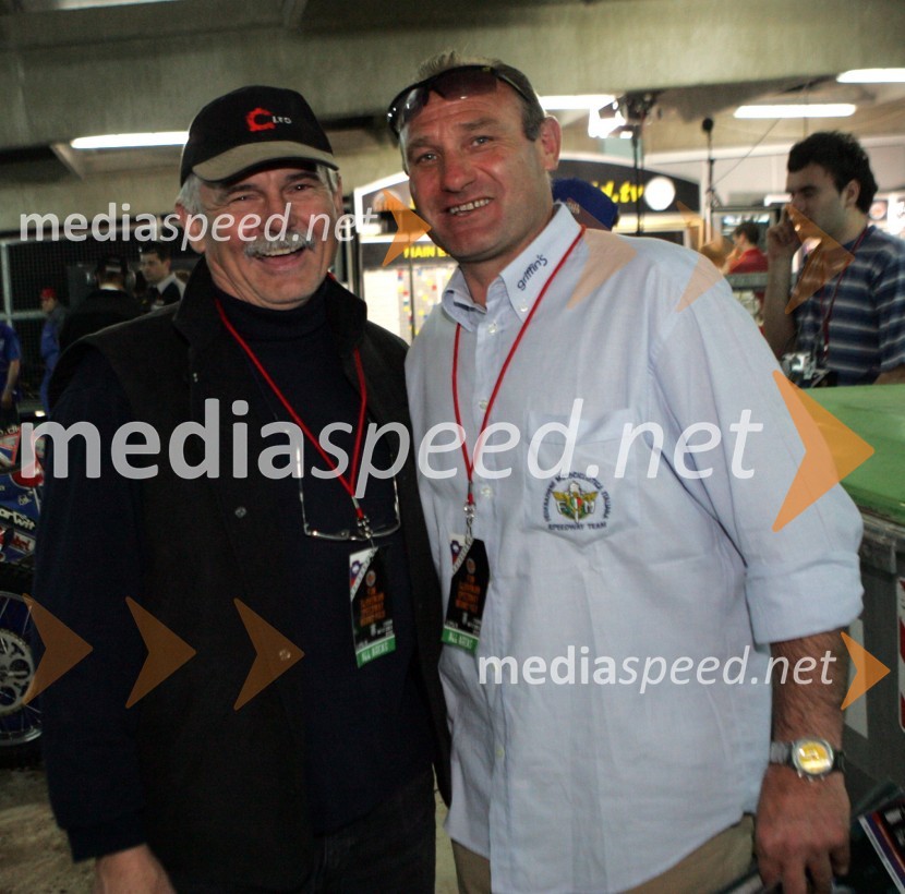Štefan Kekec, 5 -kratni jugoslovanski državni prvak v speedway-ju in Armando Castagna, mentor Mateja Žagarja in najboljši italijanski voznik speedwaya vseh časovSPEEDWAY GRAND PRIX, VN Slovenije 2006