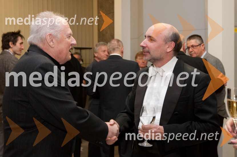 Marko Munich, skladatelj in Vasilij Meljnikov, prva violinaOdprtje novega studia 26 Radia Slovenija