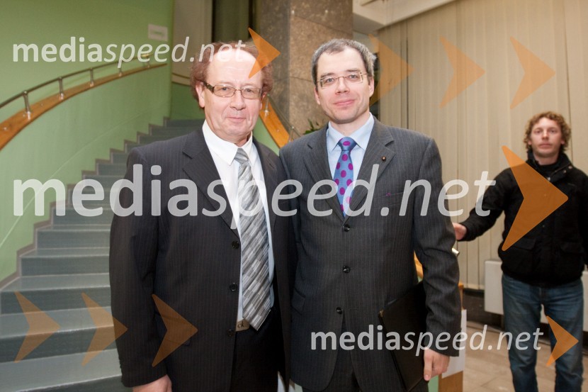 Martin Žvelc, glasbeni producent in Boris Rener, vodja glasbene produkcije RTV SlovenijaOdprtje novega studia 26 Radia Slovenija