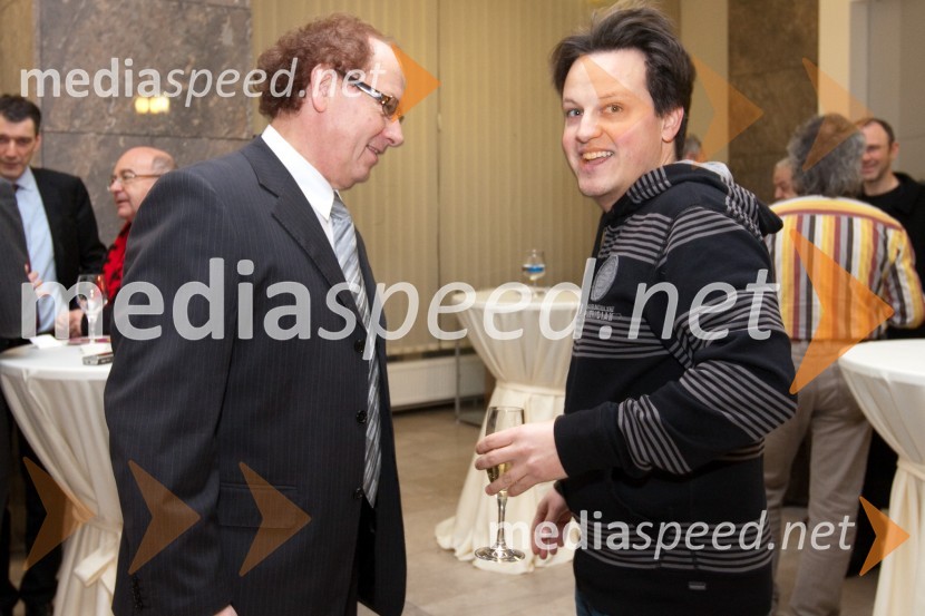 Martin Žvelc, glasbeni producent in Rok Golob, glasbenikOdprtje novega studia 26 Radia Slovenija