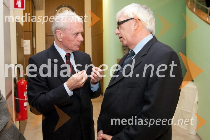 Nace Pugelj in Aleks Štakul, nekdanji direktor RTV SlovenijaOdprtje novega studia 26 Radia Slovenija