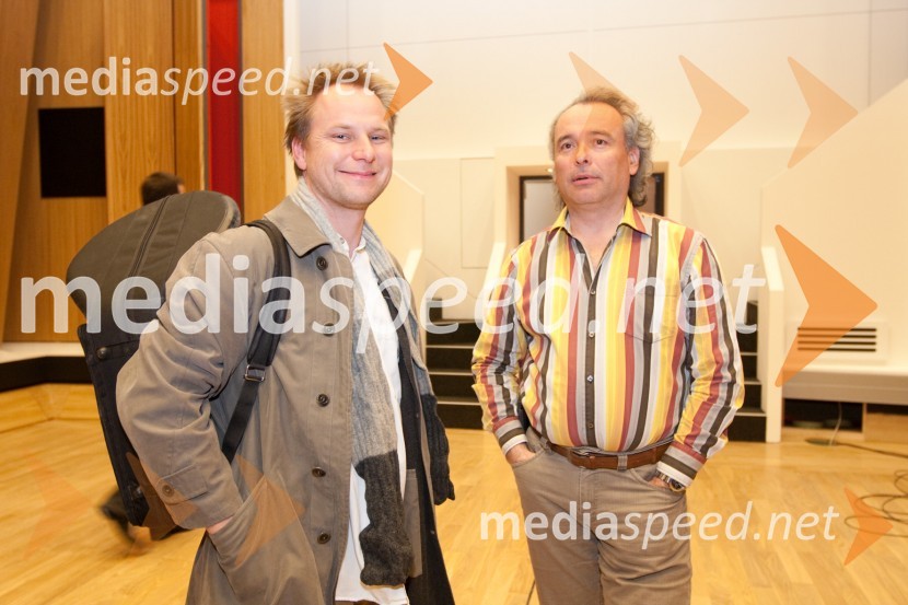 Boštjan Lipovšek, rogist in Dušan Kranjc, glasbenikOdprtje novega studia 26 Radia Slovenija